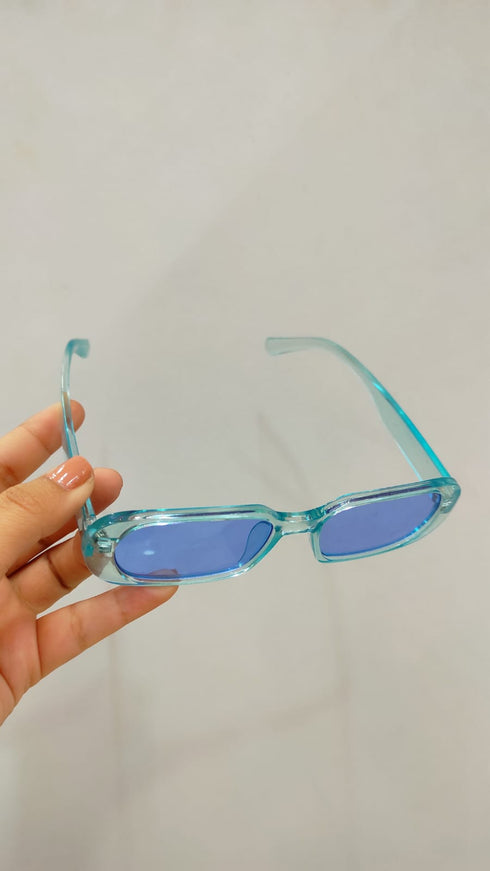 Retro Narrow Rectangular Oval Sunglasses